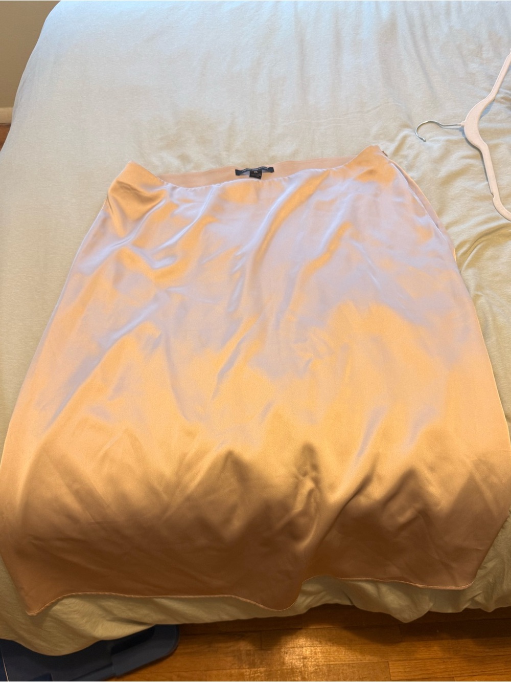 French Connection Pale Pink Satin Midi Slip Skirt